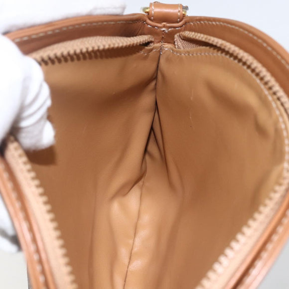 CELINE Macadam Canvas Shoulder Bag PVC Brown Gold Auth ka1327