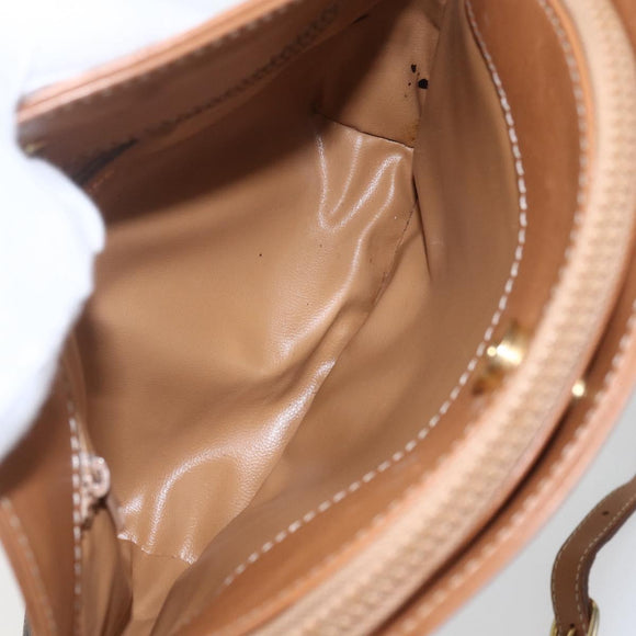 CELINE Macadam Canvas Shoulder Bag PVC Brown Gold Auth ka1327