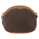 CELINE Macadam Canvas Shoulder Bag PVC Brown Gold Auth ka1327-3