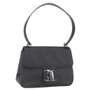 Salvatore Ferragamo Shoulder Bag Leather Dark Brown Silver Auth ka1328-1