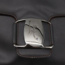 Salvatore Ferragamo Shoulder Bag Leather Dark Brown Silver Auth ka1328-14