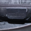 Salvatore Ferragamo Shoulder Bag Leather Dark Brown Silver Auth ka1328-15