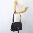 Salvatore Ferragamo Shoulder Bag Leather Dark Brown Silver Auth ka1328-21