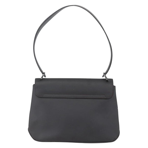 Salvatore Ferragamo Shoulder Bag Leather Dark Brown Silver Auth ka1328
