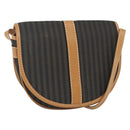 FENDI Pecan Canvas Shoulder Bag Coated Canvas Khaki Brown gold Auth ka1330-1