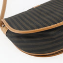 FENDI Pecan Canvas Shoulder Bag Coated Canvas Khaki Brown gold Auth ka1330-13