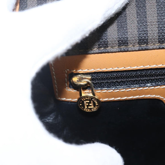 FENDI Pecan Canvas Shoulder Bag Coated Canvas Khaki Brown gold Auth ka1330