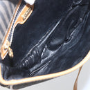 FENDI Pecan Canvas Shoulder Bag Coated Canvas Khaki Brown gold Auth ka1330-16