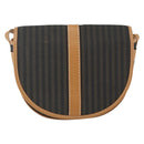 FENDI Pecan Canvas Shoulder Bag Coated Canvas Khaki Brown gold Auth ka1330-2