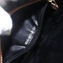 FENDI Pecan Canvas Shoulder Bag Coated Canvas Khaki Brown gold Auth ka1330-20