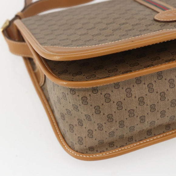 GUCCI Micro GG Supreme Web Sherry Line Bag PVC Beige 001 104 0551 Auth ka1331