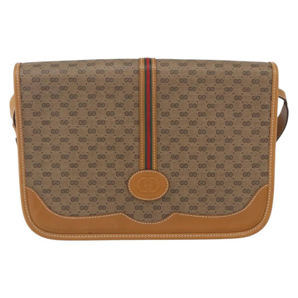 GUCCI Micro GG Supreme Web Sherry Line Bag PVC Beige 001 104 0551 Auth ka1331