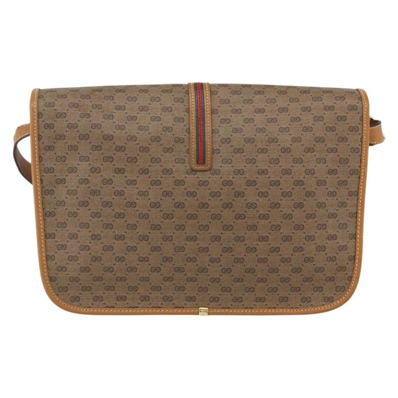 GUCCI Micro GG Supreme Web Sherry Line Bag PVC Beige 001 104 0551 Auth ka1331