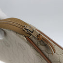 Christian Dior Honeycomb Canvas Pouch PVC Beige Auth ka1336-9