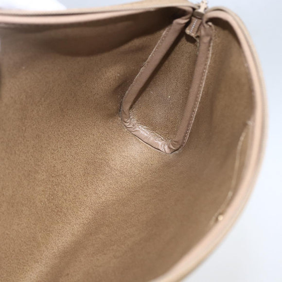 Christian Dior Honeycomb Canvas Pouch PVC Beige Auth ka1336