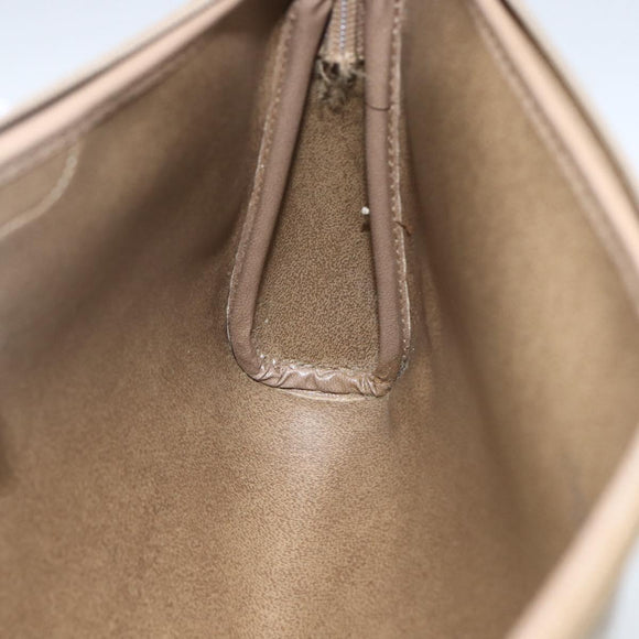 Christian Dior Honeycomb Canvas Pouch PVC Beige Auth ka1336