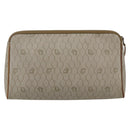 Christian Dior Honeycomb Canvas Pouch PVC Beige Auth ka1336-2