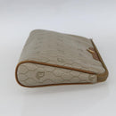 Christian Dior Honeycomb Canvas Pouch PVC Beige Auth ka1336-4