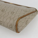 Christian Dior Honeycomb Canvas Pouch PVC Beige Auth ka1336-7