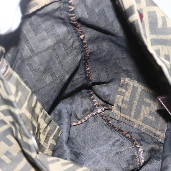 FENDI Zucca Canvas Tote Bag Black Brown Auth ka1341