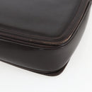 GUCCI Web Sherry Line Shoulder Bag Leather Brown Gold Auth ka1343-12