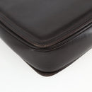 GUCCI Web Sherry Line Shoulder Bag Leather Brown Gold Auth ka1343-13