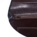 GUCCI Web Sherry Line Shoulder Bag Leather Brown Gold Auth ka1343-15