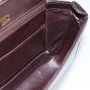 GUCCI Web Sherry Line Shoulder Bag Leather Brown Gold Auth ka1343-17