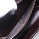 GUCCI Web Sherry Line Shoulder Bag Leather Brown Gold Auth ka1343-20