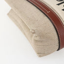 Chloe Woody La Tote Bag Canvas Leather Beige Brown Auth ka1346-15