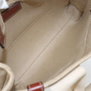 Chloe Woody La Tote Bag Canvas Leather Beige Brown Auth ka1346-10