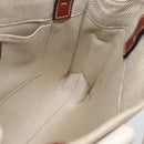 Chloe Woody La Tote Bag Canvas Leather Beige Brown Auth ka1346-18