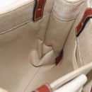 Chloe Woody La Tote Bag Canvas Leather Beige Brown Auth ka1346-19