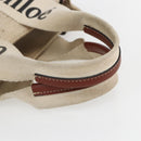 Chloe Woody La Tote Bag Canvas Leather Beige Brown Auth ka1346-7
