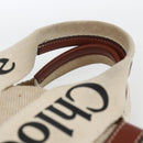 Chloe Woody La Tote Bag Canvas Leather Beige Brown Auth ka1346-8