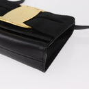 Salvatore Ferragamo Vala Shoulder Bag Leather Black Gold Auth ka135-15