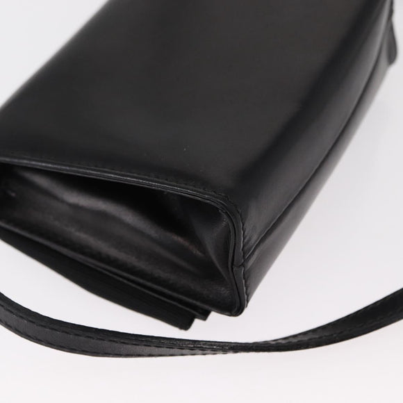 Salvatore Ferragamo Vala Shoulder Bag Leather Black Gold Auth ka135