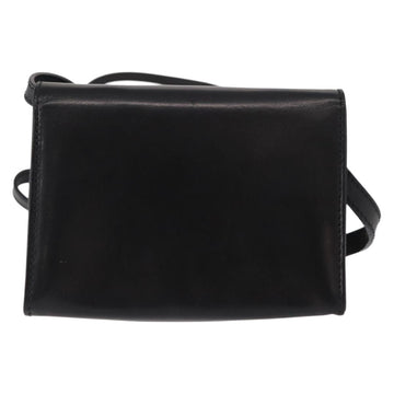 Salvatore Ferragamo Vala Shoulder Bag Leather Black Gold Auth ka135 - 0