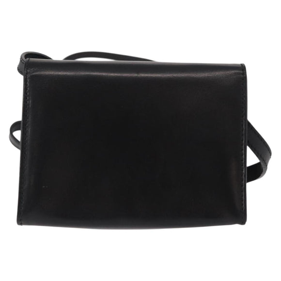 Salvatore Ferragamo Vala Shoulder Bag Leather Black Gold Auth ka135