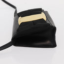 Salvatore Ferragamo Vala Shoulder Bag Leather Black Gold Auth ka135-4