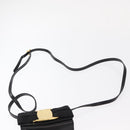Salvatore Ferragamo Vala Shoulder Bag Leather Black Gold Auth ka135-14