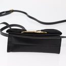 Salvatore Ferragamo Vala Shoulder Bag Leather Black Gold Auth ka135-5
