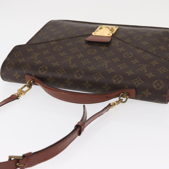 LOUIS VUITTON Monogram Porte Documents Bandouliere Bag M53338 LV Auth ka1352