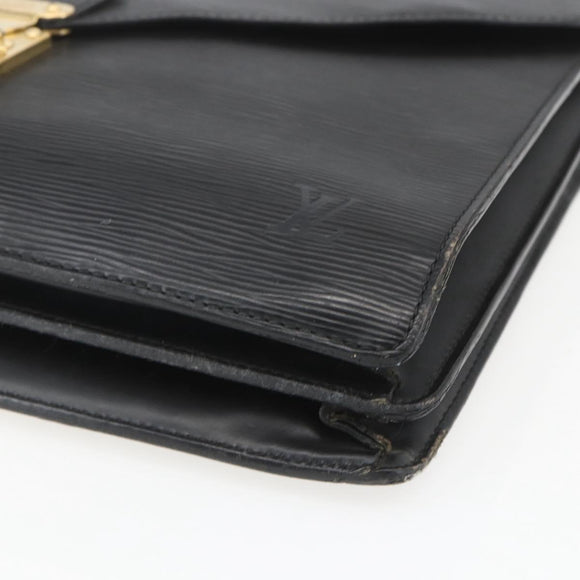 LOUIS VUITTON Epi ServietteConseiller Business Bag Black M54422 LV Auth ka1353