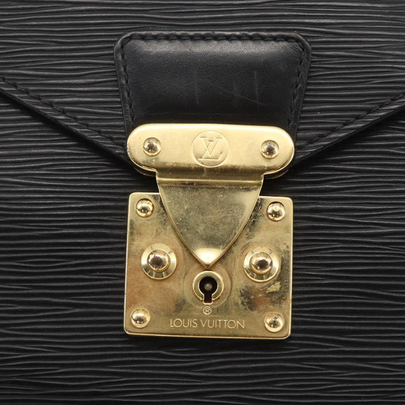 LOUIS VUITTON Epi ServietteConseiller Business Bag Black M54422 LV Auth ka1353