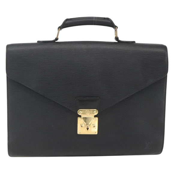 LOUIS VUITTON Epi ServietteConseiller Business Bag Black M54422 LV Auth ka1353