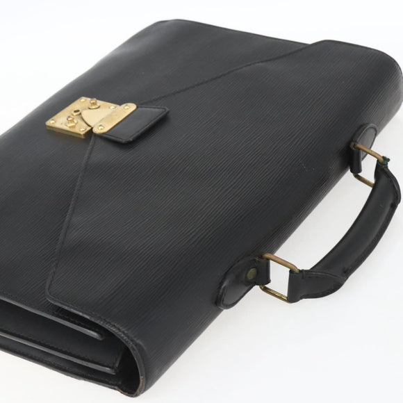 LOUIS VUITTON Epi ServietteConseiller Business Bag Black M54422 LV Auth ka1353