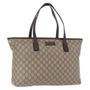 GUCCI GG Supreme Tote Bag PVC Beige Silver 181084 Auth ka1354-1