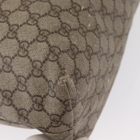 GUCCI GG Supreme Tote Bag PVC Beige Silver 181084 Auth ka1354