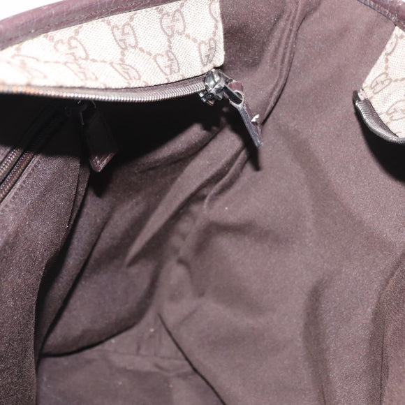 GUCCI GG Supreme Tote Bag PVC Beige Silver 181084 Auth ka1354